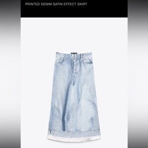 Zara long silk skirt NWT